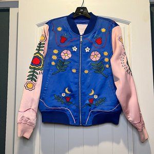 Women's Ban.Do Embroidered Floral Bomber Jacket